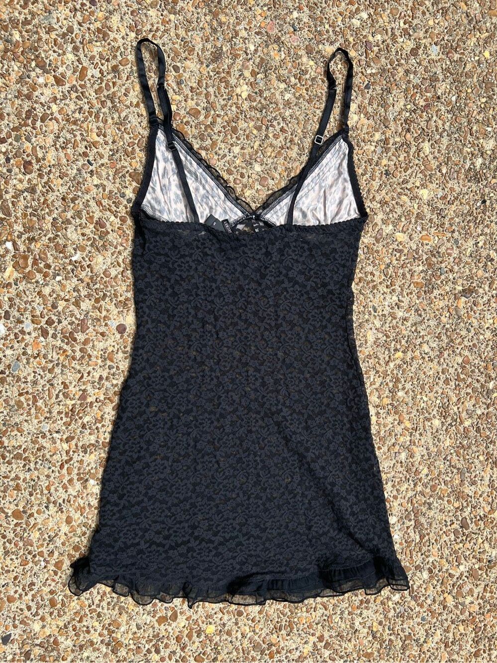 Vintage Victoria’s Secret Babydoll Slip Dress Leopard & Black Lace Lingerie S - Picture 4 of 4